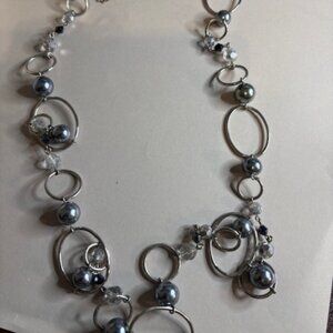 modern silver-tone statement necklace